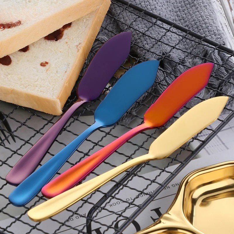 Stainless Steel Butter Knife Colorful Dessert Jam Cream Cheese Spreader