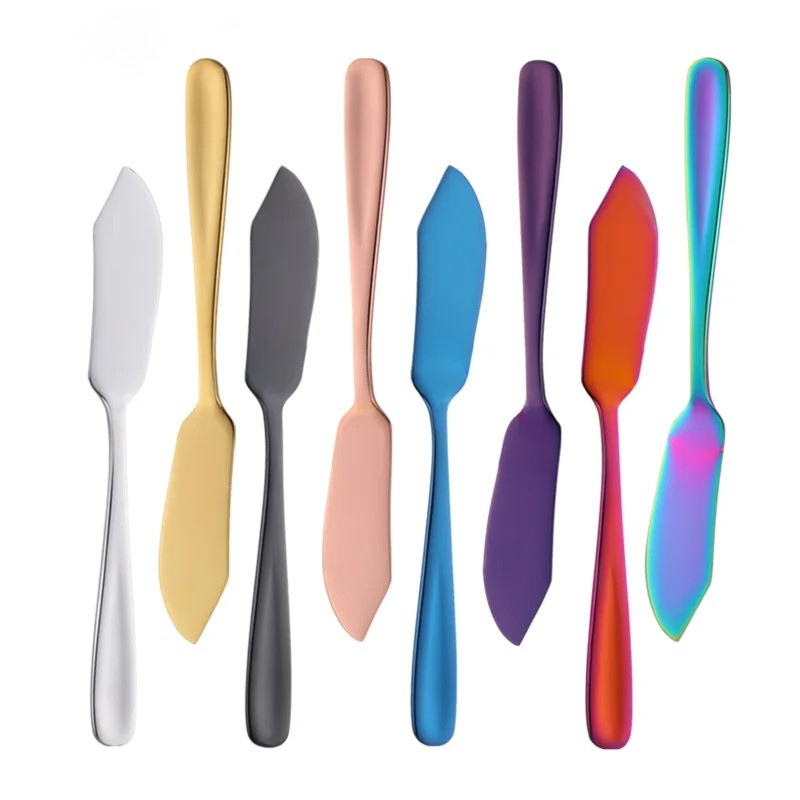 Stainless Steel Butter Knife Colorful Dessert Jam Cream Cheese Spreader