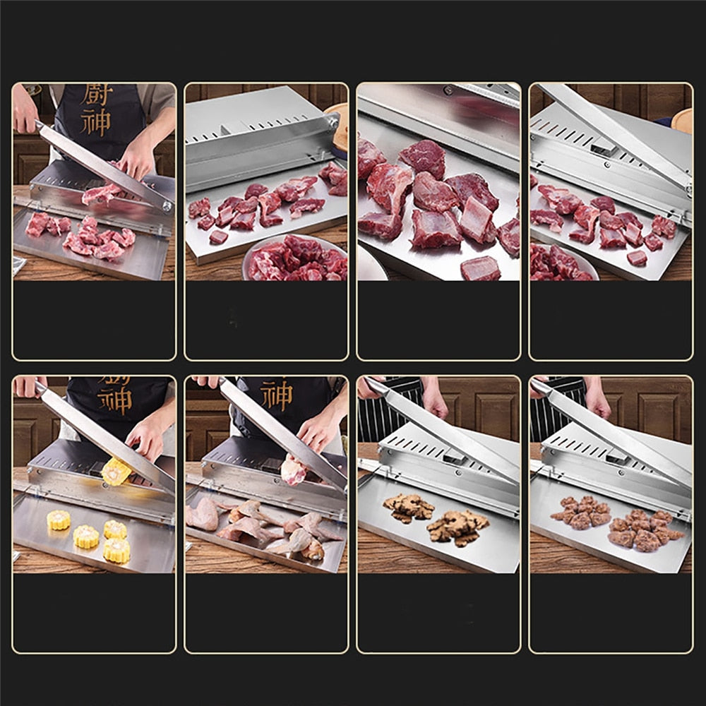 Stainless Steel Commercial Manual Frozen Meat Slicer Bone Cutting Tool