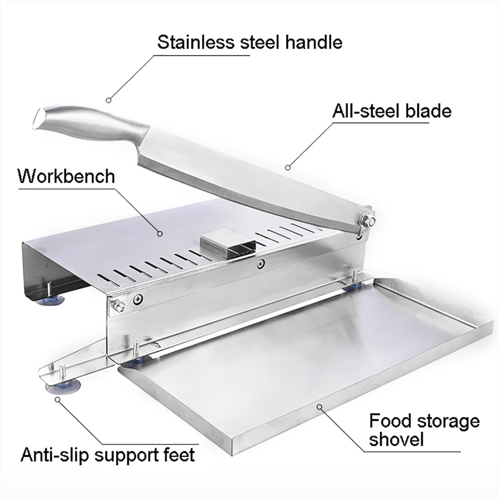 Stainless Steel Commercial Manual Frozen Meat Slicer Bone Cutting Tool