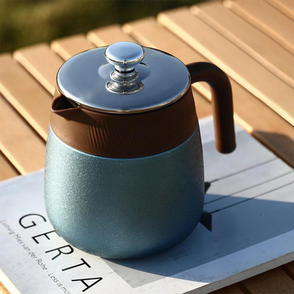 Stainless Steel Covered Stew Teapot with Titanium-Coated Inner Thermos