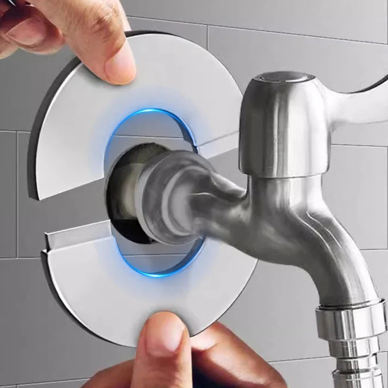 Stainless Steel Faucet Cover Self-Adhesive Faucet Shower Water Pipe