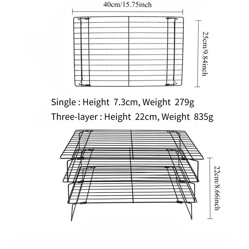 Stainless Steel Stackable Cooling Rack Nonstick Baking Cooling Grid