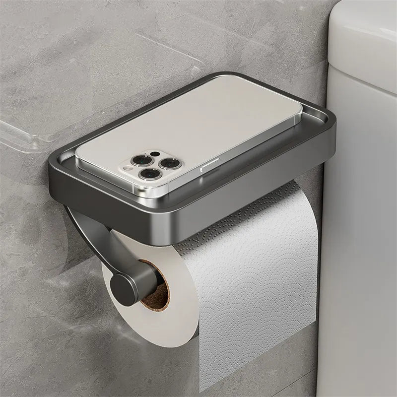 Stalux Toilet Roll Holder with Shelf