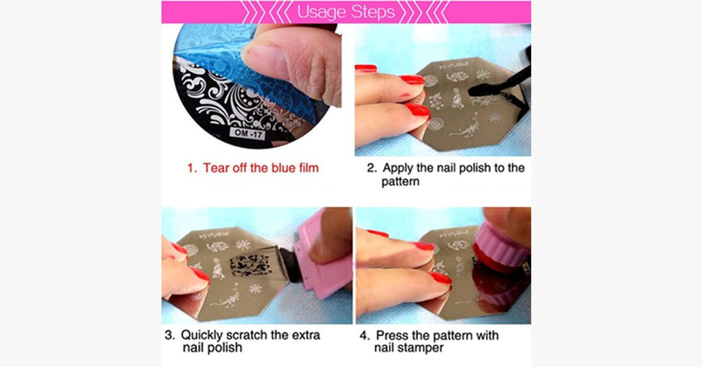 81 Designs Nail Art Stencil Set