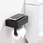 SteelDeluxe Toilet Paper Holder – Stainless Steel with Multifunctional Waterproof Storage Shelf for Modern Bathrooms