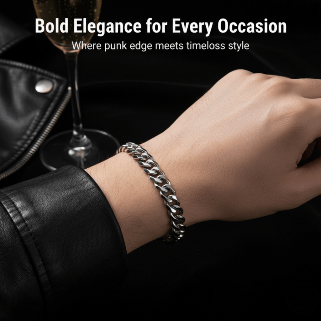 FORTIVIA – Stainless steel bracelet in chain link design for him & her