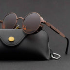 Vintage Round Steampunk Sunglasses Polarized UV400