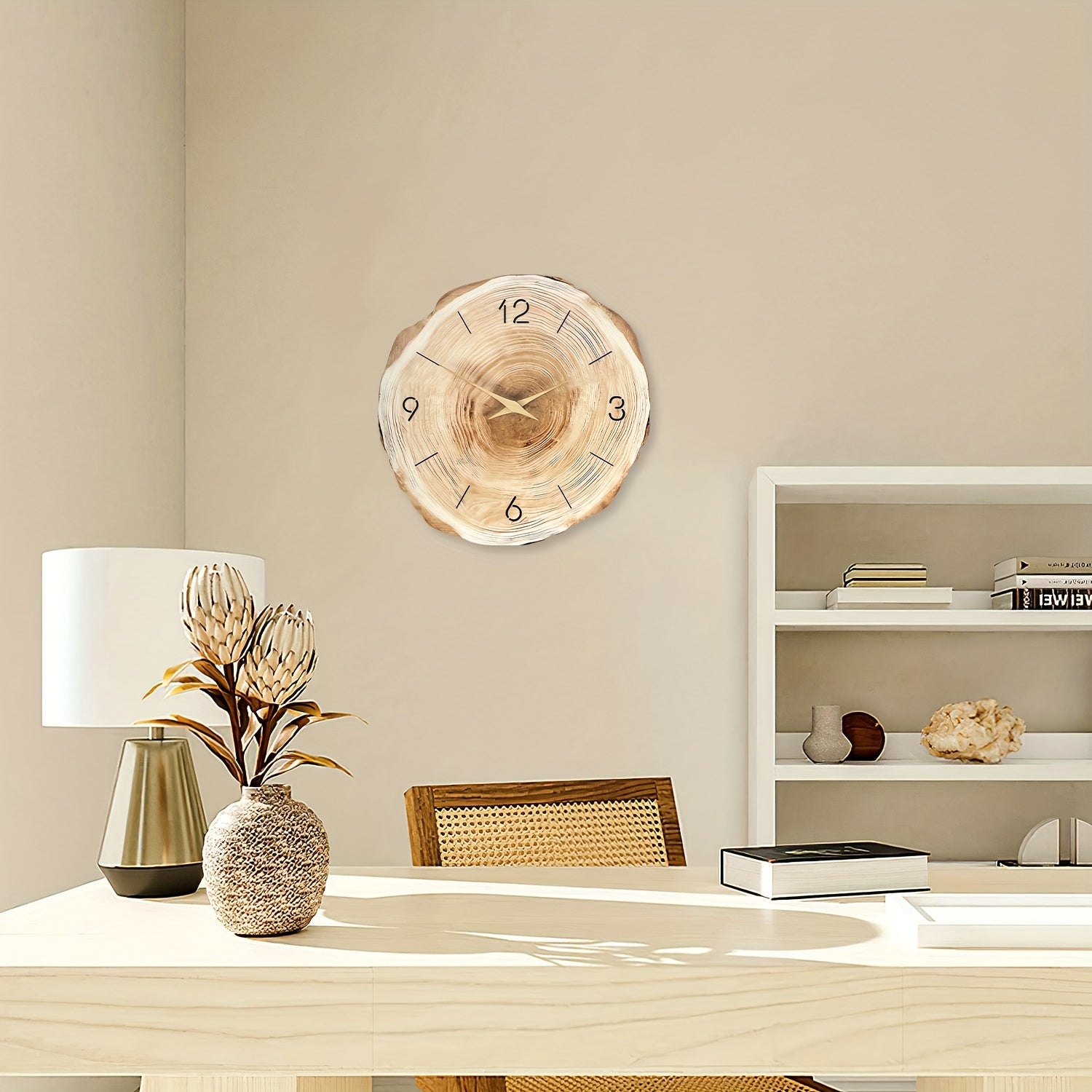 Wood Look Silent Mechanism Clock
