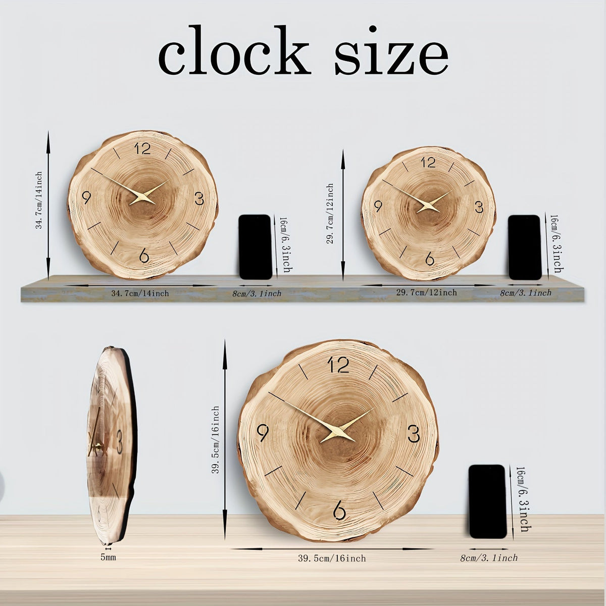 Elegant Wooden Wall Clock for Stylish and Quiet Interiors