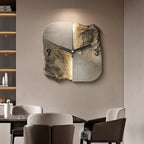 StoneAura – Modern Sandstone-Effect Wall Clock with Silent Quartz