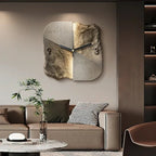 StoneAura – Modern Sandstone-Effect Wall Clock with Silent Quartz