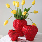 Strawberry-structured ceramic vase