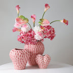 Strawberry-structured ceramic vase