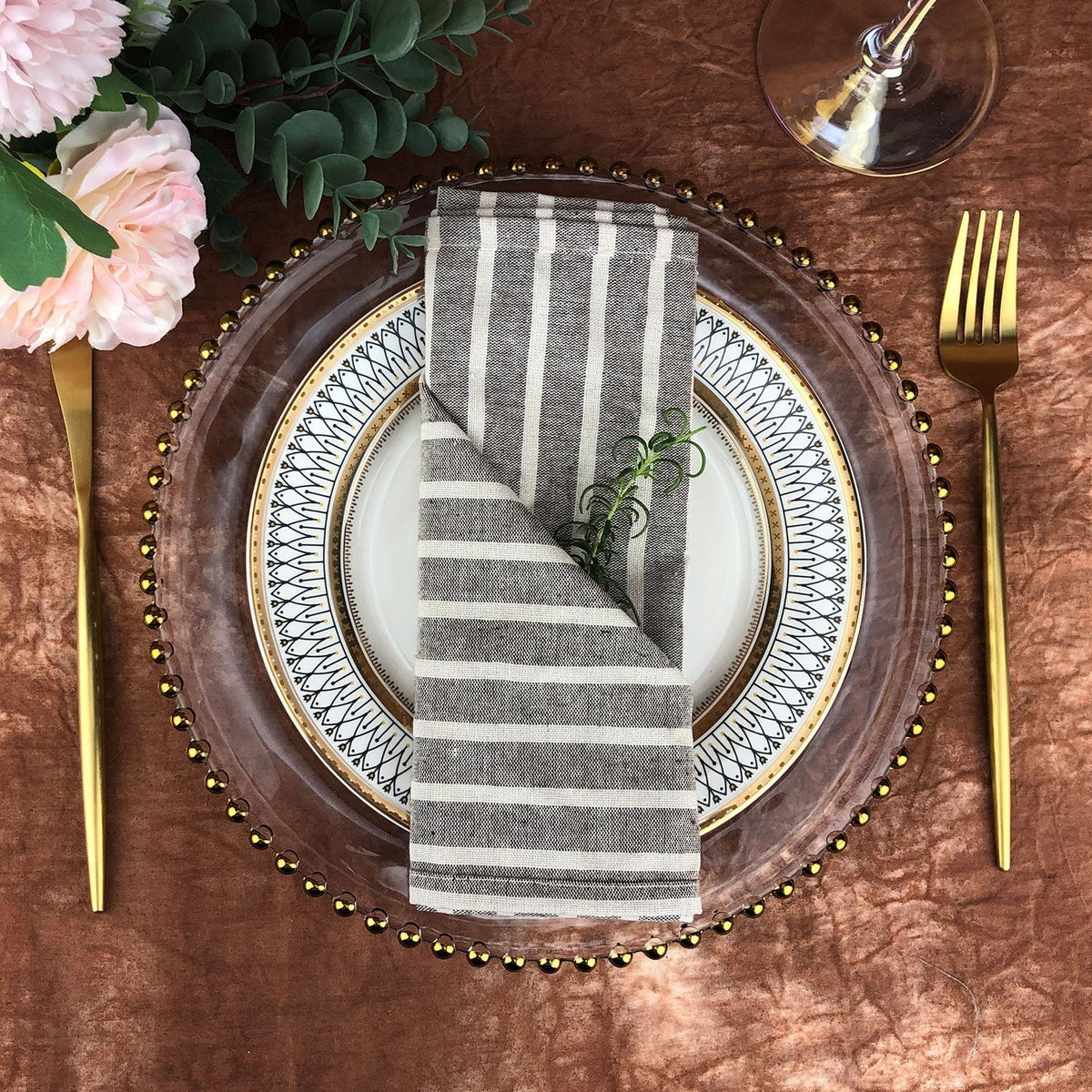 Striped Fabric Napkins (Set of 12)