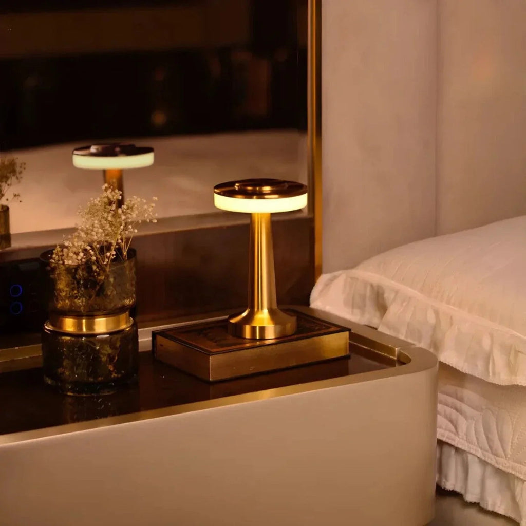 Cordless LED Table Lamp with Adjustable Brightness and Rechargeable Battery