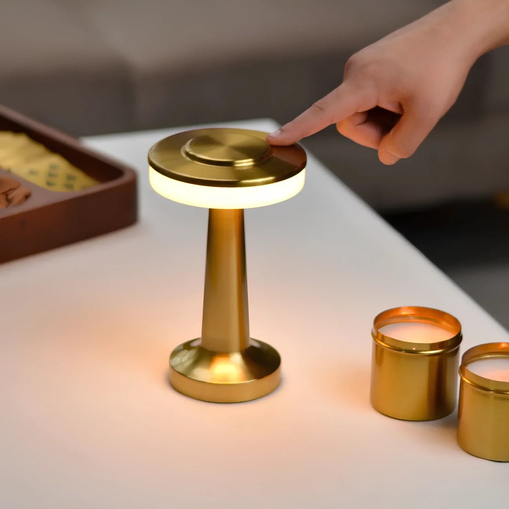 Cordless LED Table Lamp with Adjustable Brightness and Rechargeable Battery