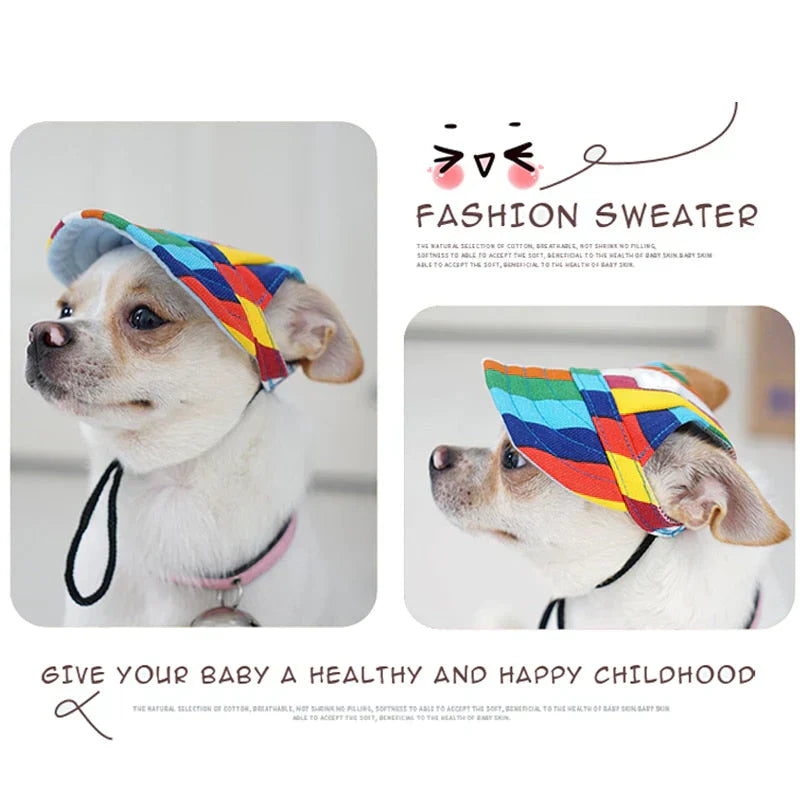 Stylish Round Brim Dog Hat - SunnyPaws