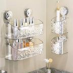 Shower Caddy Suction Acrylic Bathroom Shelves