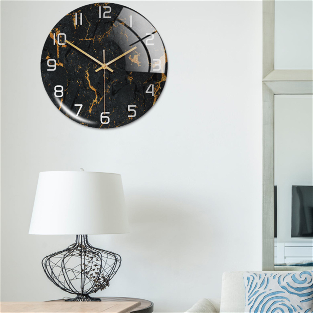 Stylish Wall Clock with Marble Texture - MarbleTime