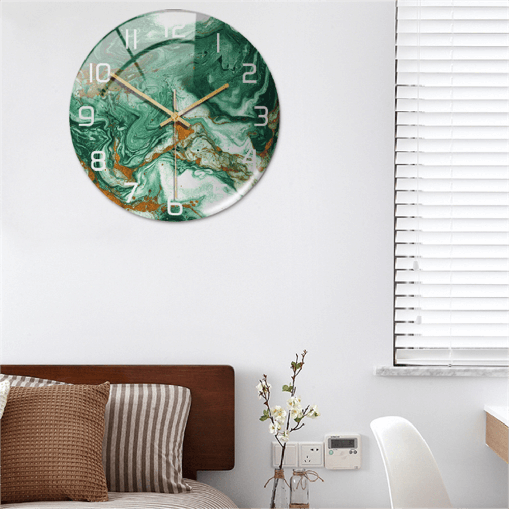 Stylish Wall Clock with Marble Texture - MarbleTime