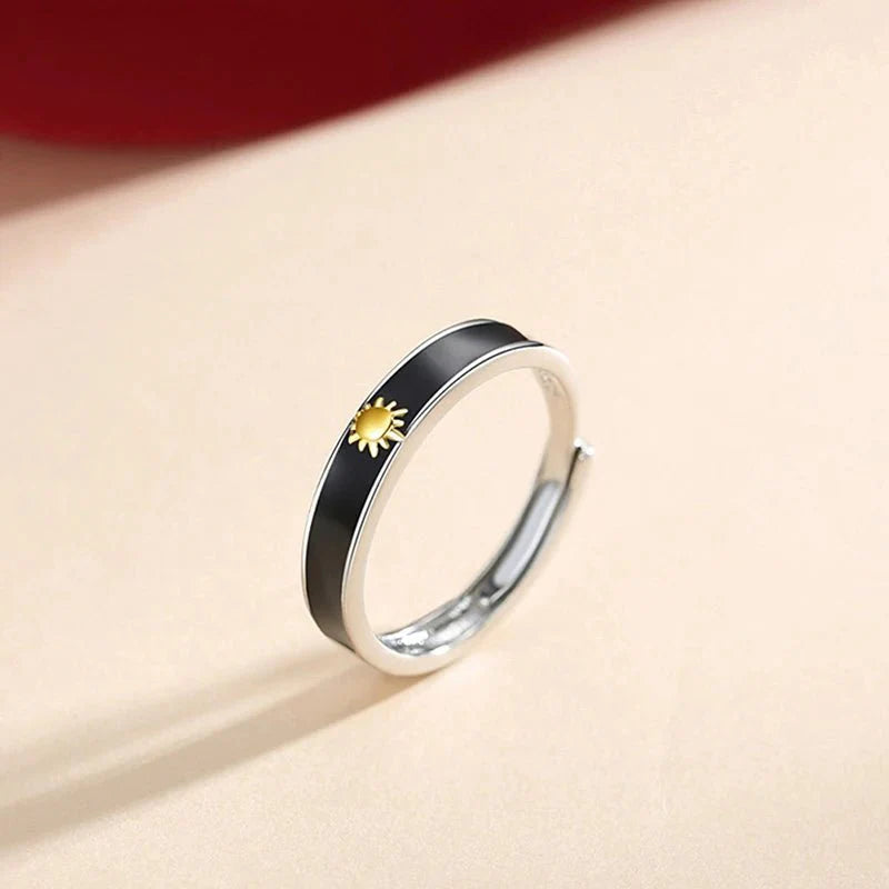 Sun & Moon Matching Couples Rings