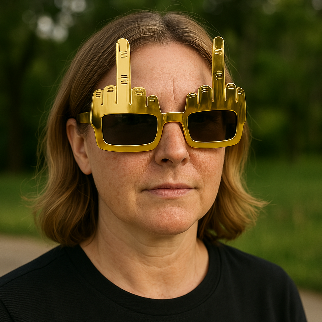 Bold Gold Middle Finger Party Sunglasses
