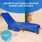 Sunlounge Towel – Non-Slip Lounger Cover with Side Pockets