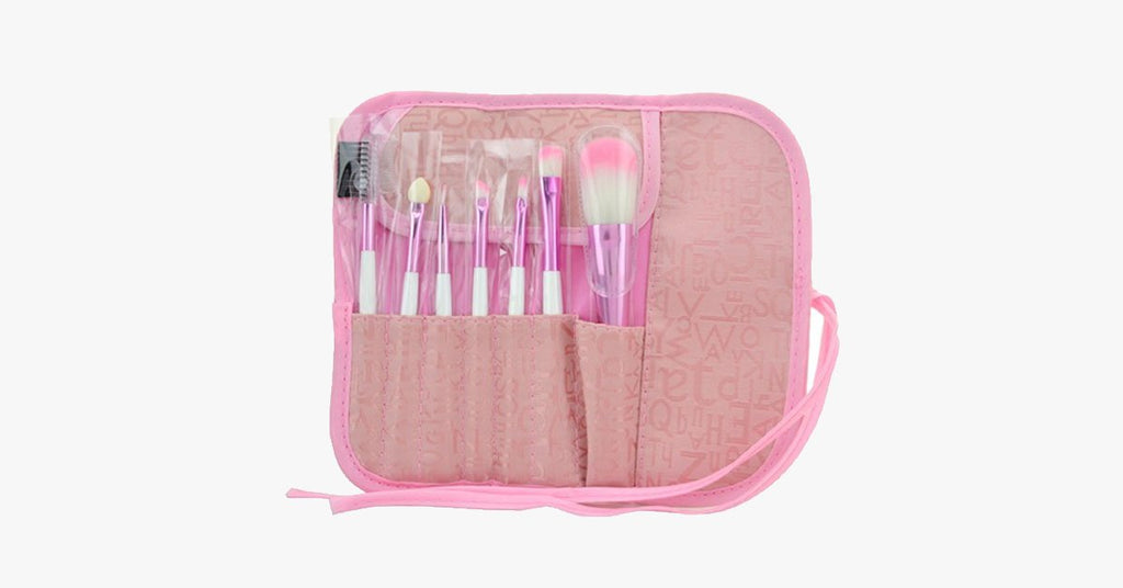 7-piece pink brush set – makeup brushes for a flawless look