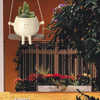 Swing Face Hanging Planter – Adorable Resin Succulent Pot for Indoor & Outdoor Decor, Perfect Christmas Gift