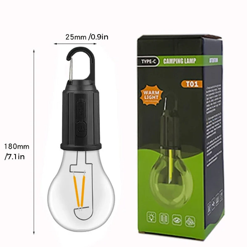 New Outdoor Camping Hanging Type-C Charging Retro Light Bulb