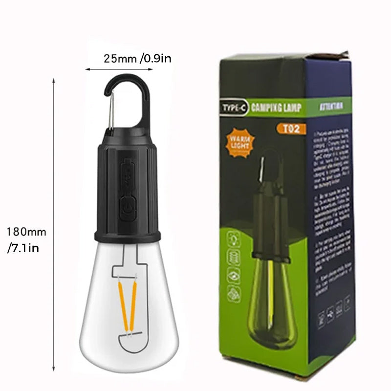 New Outdoor Camping Hanging Type-C Charging Retro Light Bulb