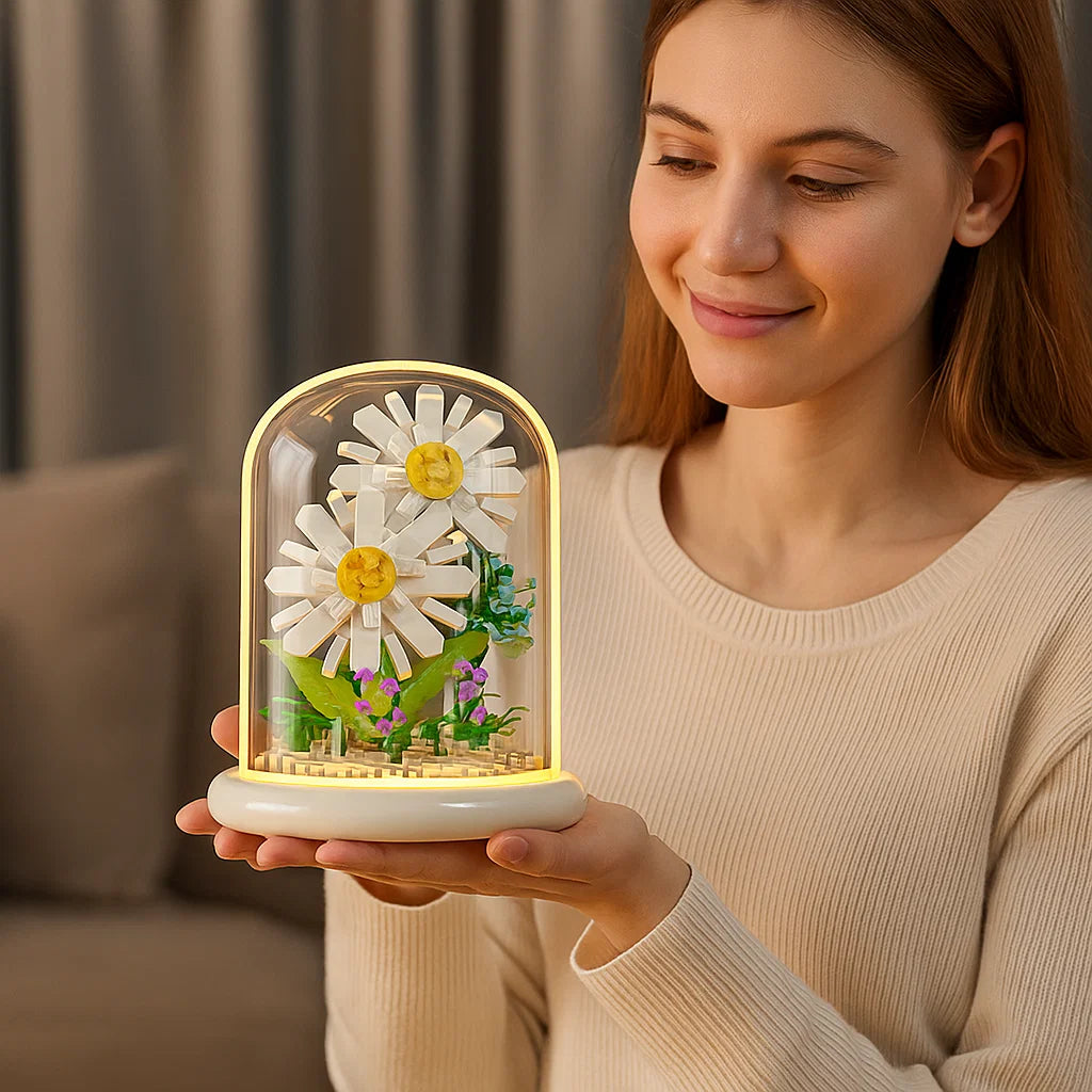 Noble Building Block Flower in Glass