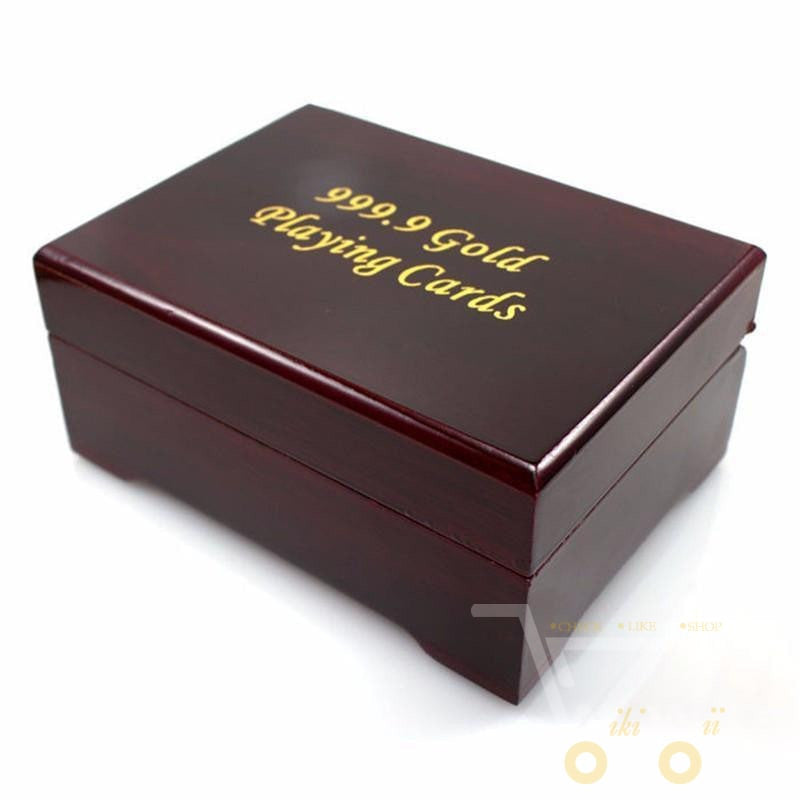 24K Gold Plated Playing Card with Wood - Style Box