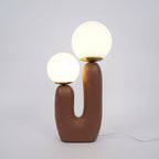 Contemporary Style Table Lamp with Natural Accent