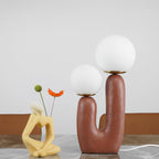Contemporary Style Table Lamp with Natural Accent