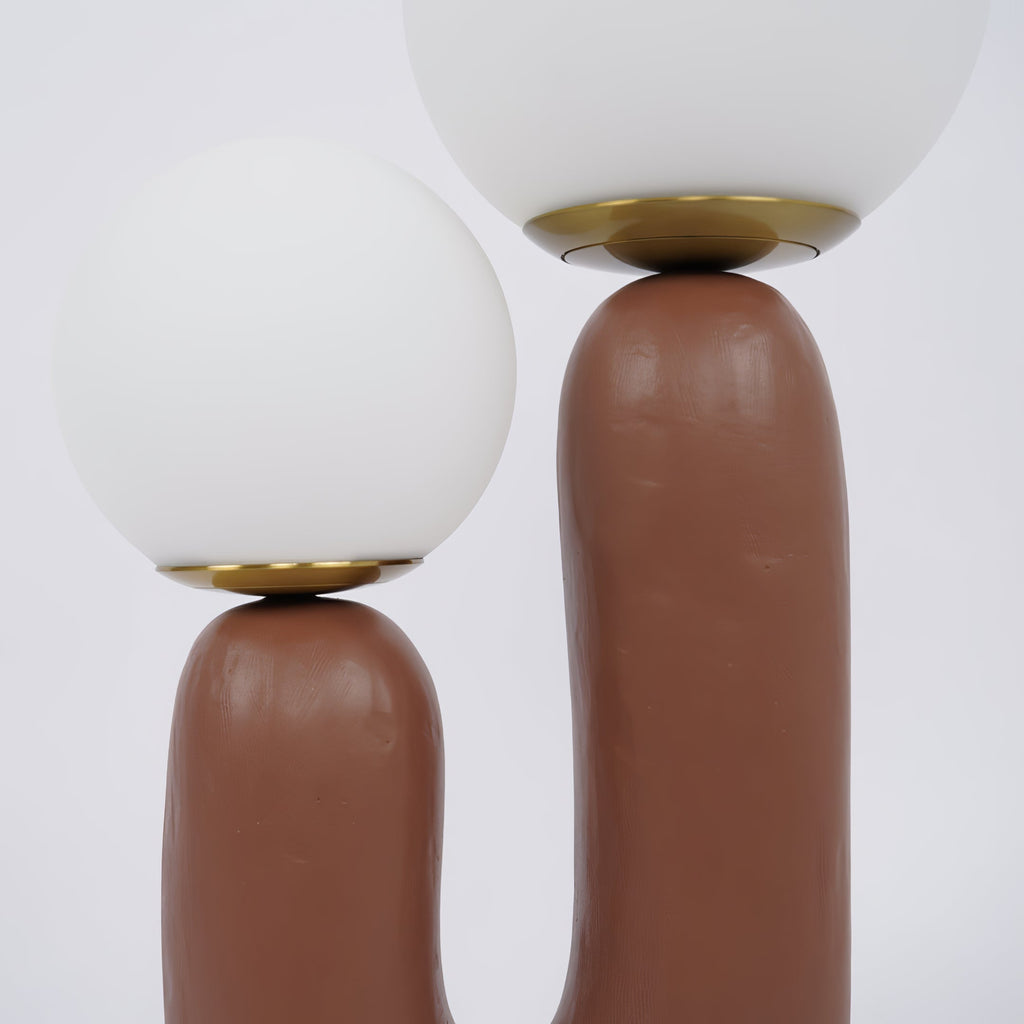 Contemporary Style Table Lamp with Natural Accent
