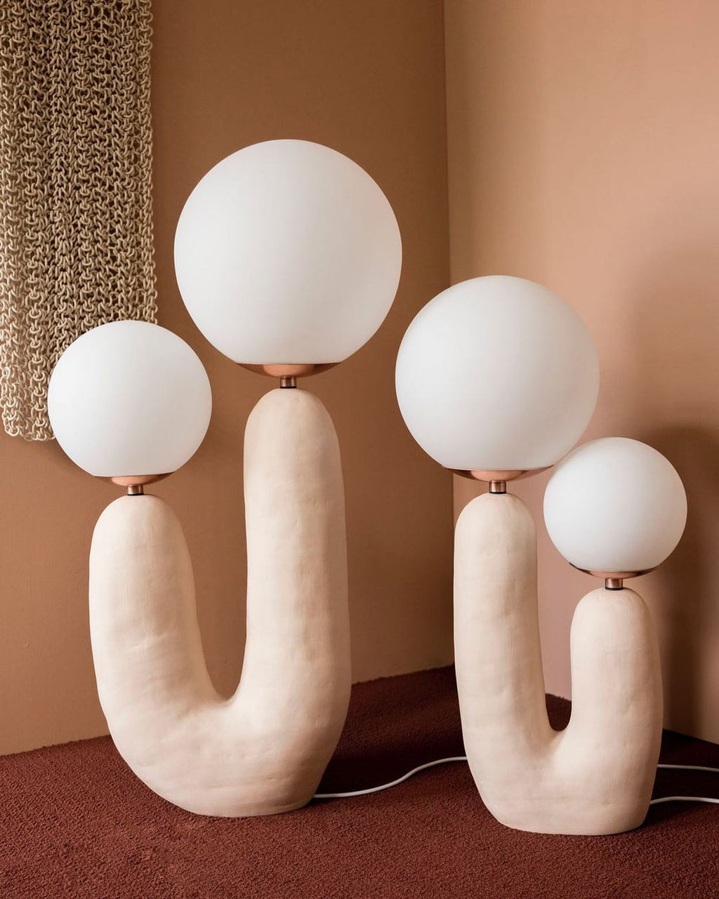 Contemporary Style Table Lamp with Natural Accent