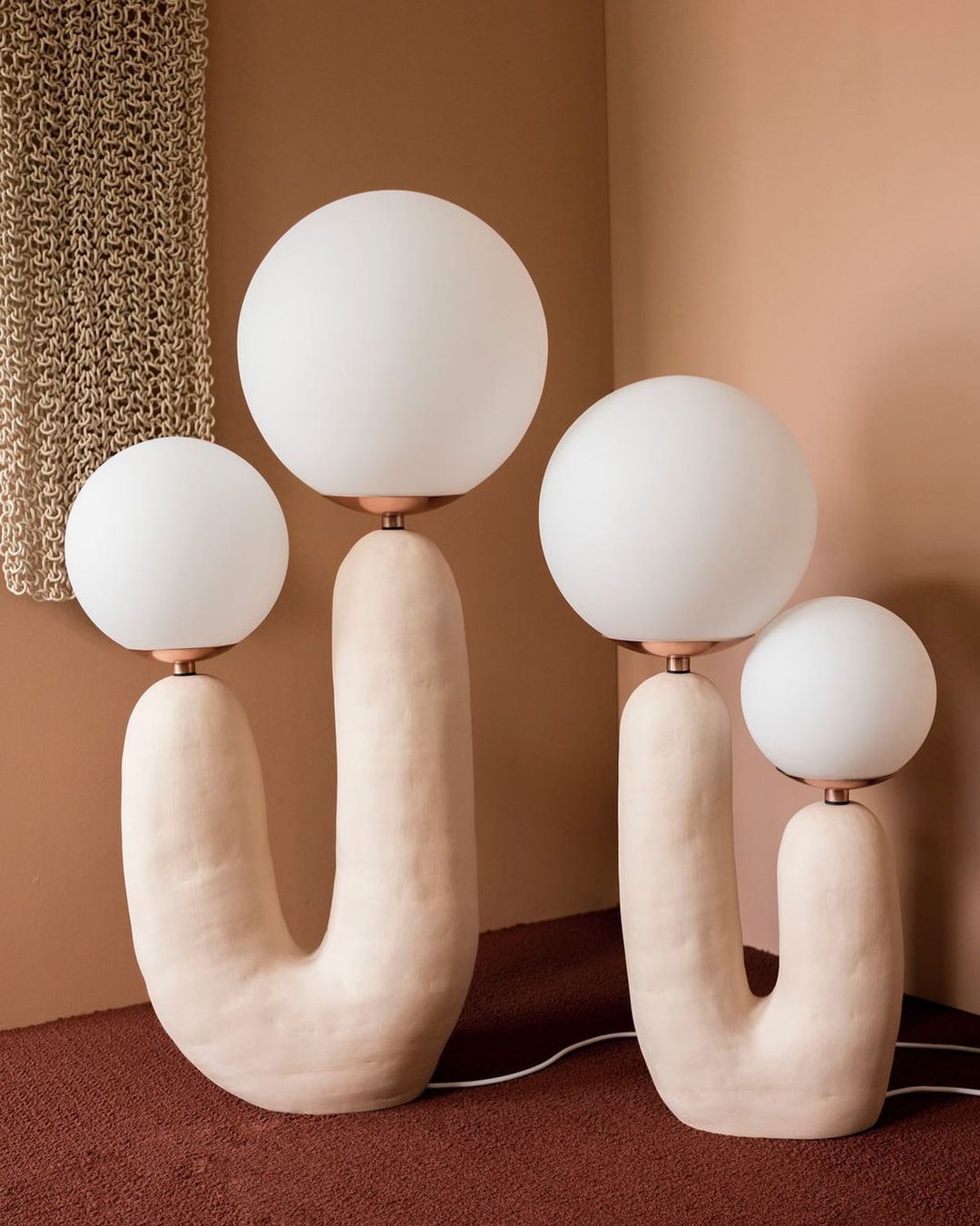 Contemporary Style Table Lamp with Natural Accent