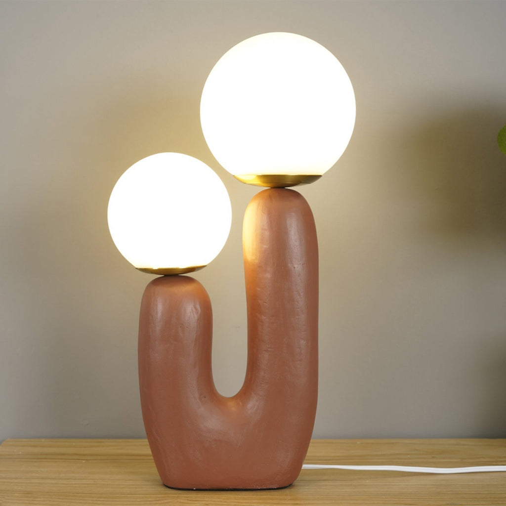 Contemporary Style Table Lamp with Natural Accent
