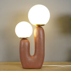 Contemporary Style Table Lamp with Natural Accent