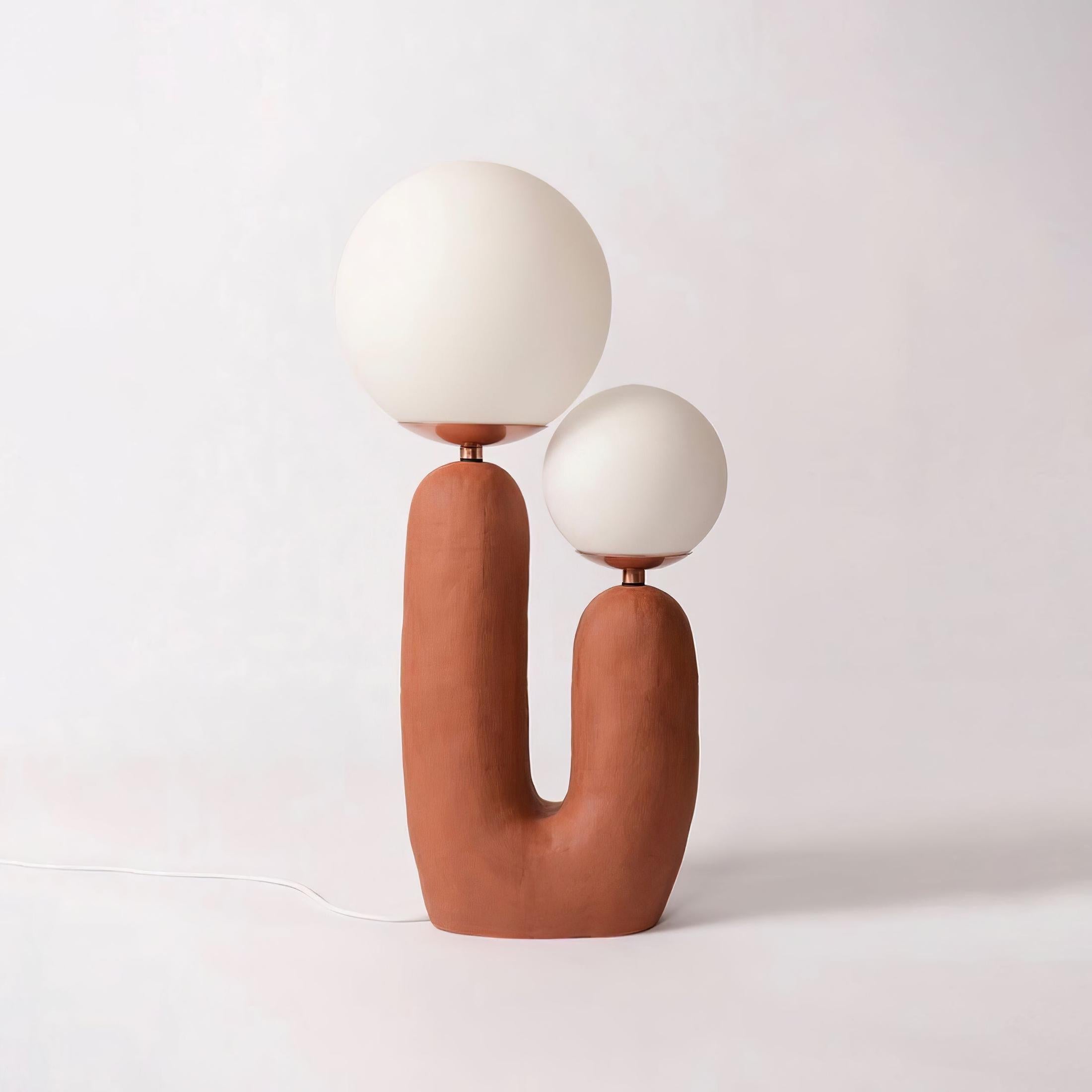 Contemporary Style Table Lamp with Natural Accent
