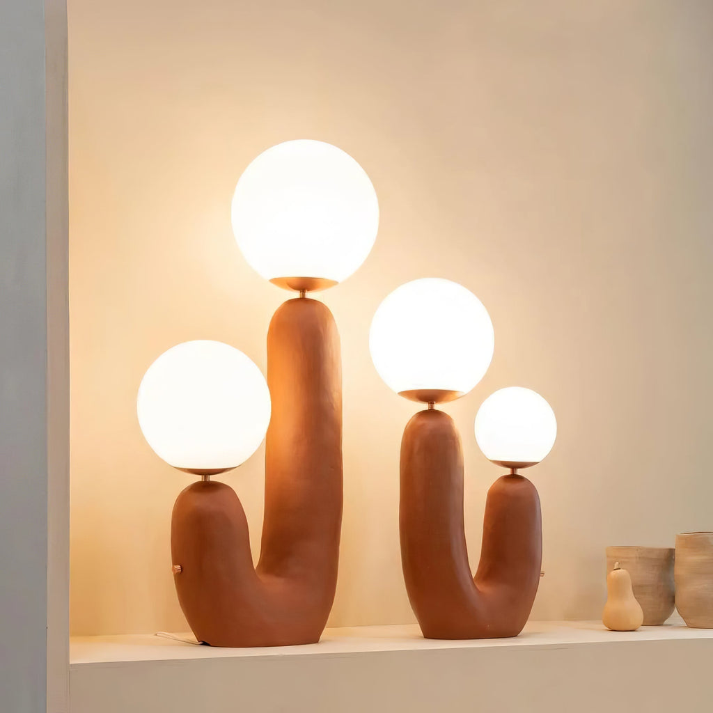Contemporary Style Table Lamp with Natural Accent