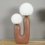 Contemporary Style Table Lamp with Natural Accent