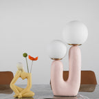 Contemporary Style Table Lamp with Natural Accent