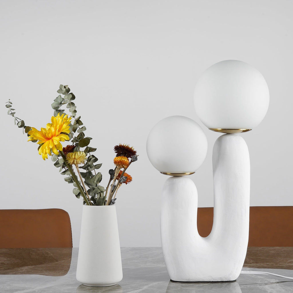 Contemporary Style Table Lamp with Natural Accent