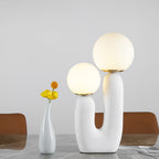 Contemporary Style Table Lamp with Natural Accent