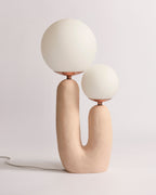 Contemporary Style Table Lamp with Natural Accent