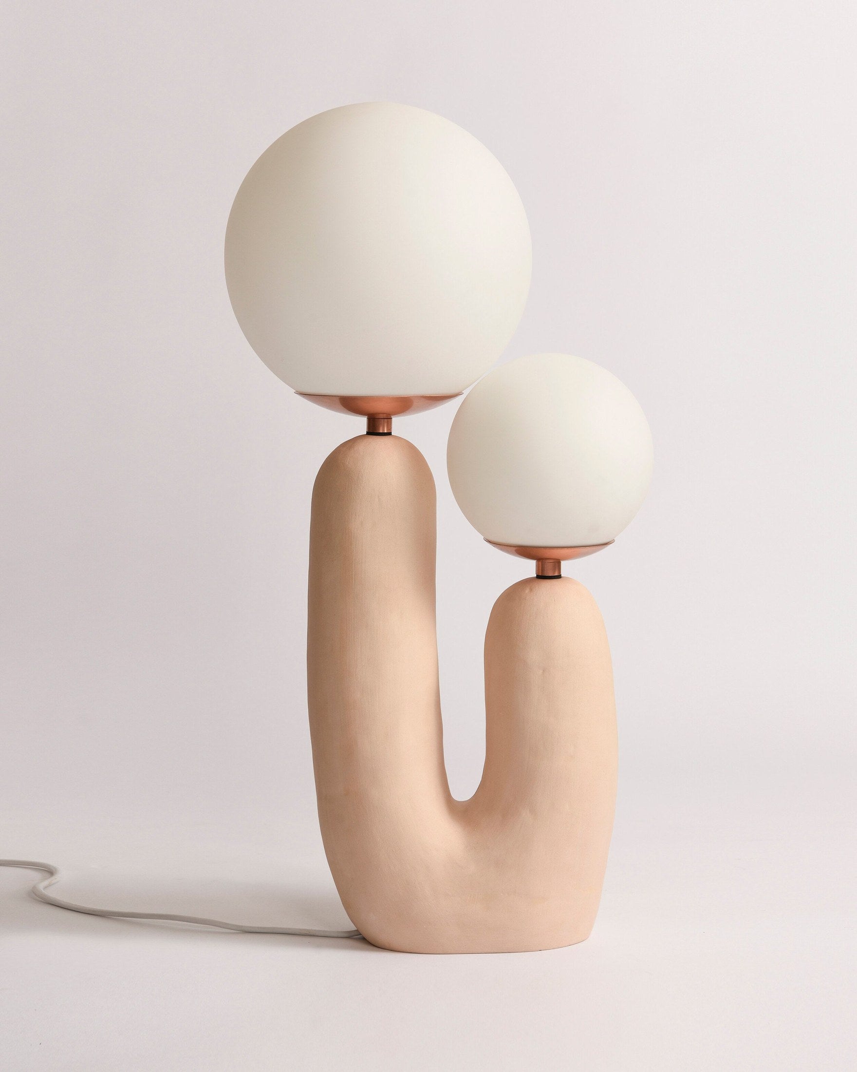 Contemporary Style Table Lamp with Natural Accent