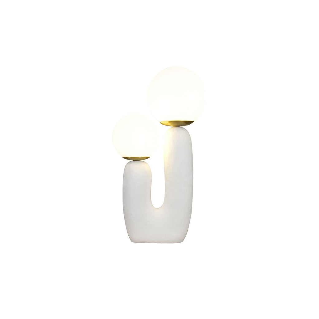 Contemporary Style Table Lamp with Natural Accent